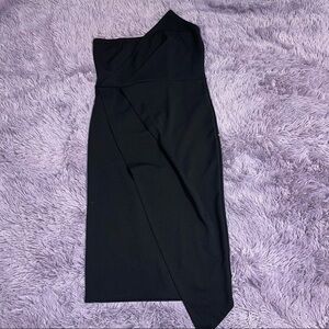 Missguided Strapless Asymmetrical Black Dress